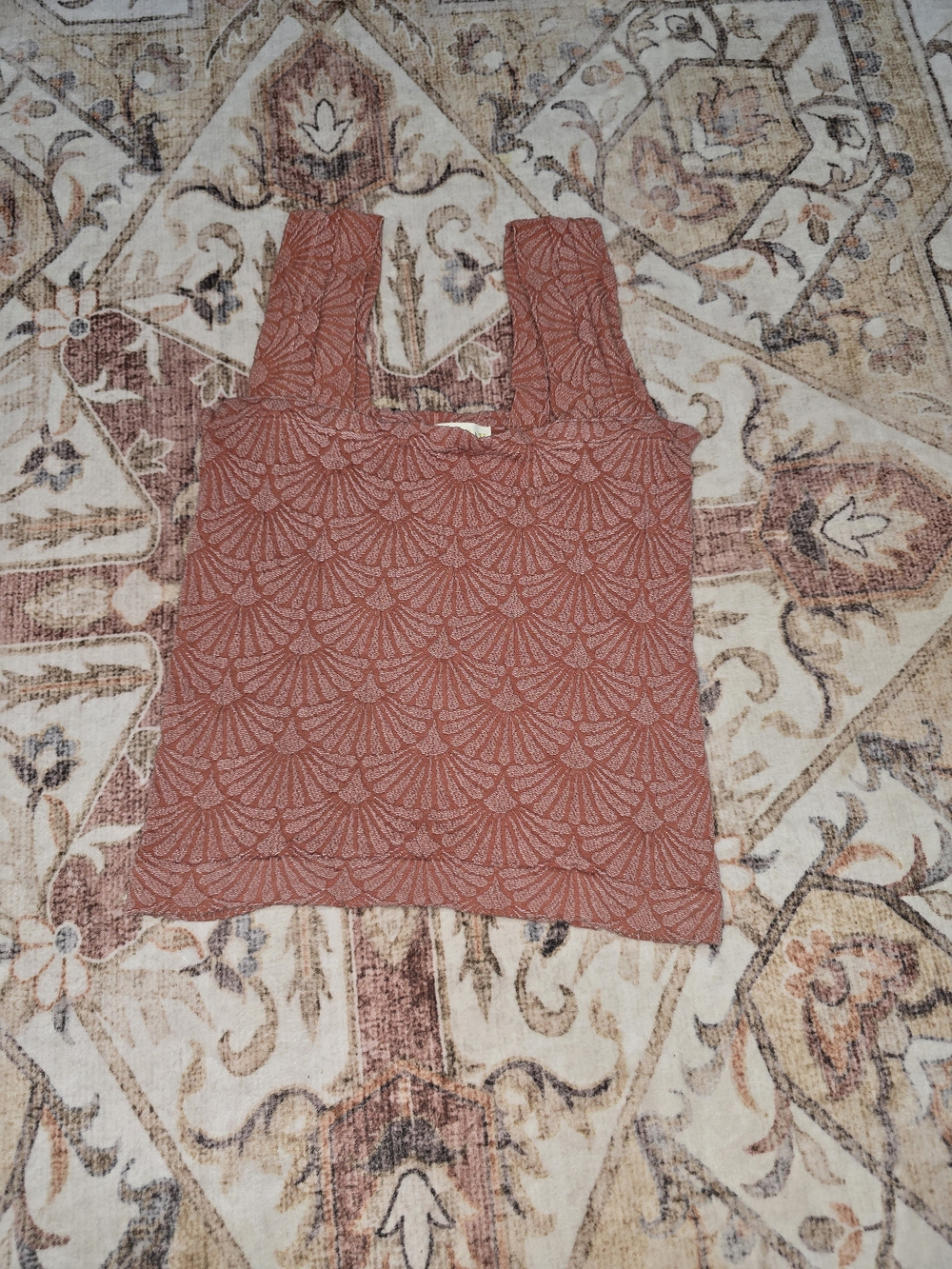 Coco And Shay Rust Red Square Neck Tank Top